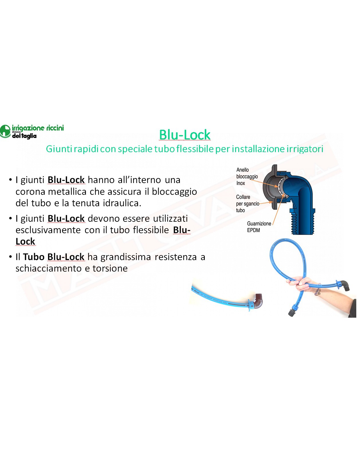 DT PRO Blue Lock gomito 1\2 M per tubo speciale ad innesto rapido girevole