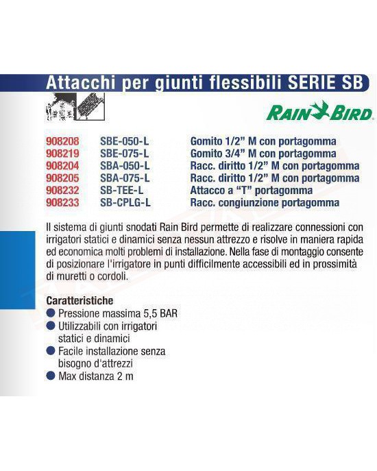 RAIN BIRD SB-CPLG-L RACCORDO .CONGIUNZIONE SP 100