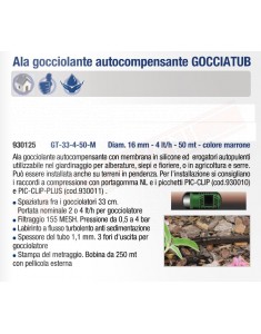 DT PRO ALA GOCCIOLANTE GOCCIATUB GT-33-4-50-M AUTOCOMPENSANTE 30CM 4 L\H