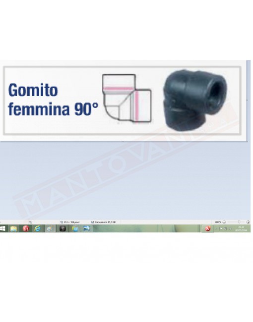 DEL TAGLIA GOMITO FEMMINA GF-050-G 90G.1\2"CON GUARNIZIONE IN PLASTICA