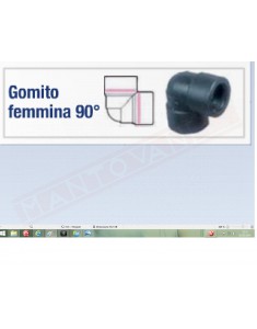 DEL TAGLIA GOMITO FEMMINA GF-100-G 1" CON GUARNIZIONE IN PLASTICA