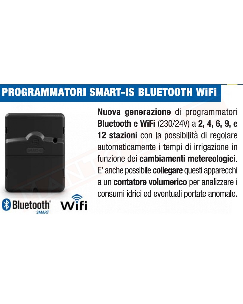 Solem SMART-IS-4 programmatore wifi Bluetooth 4 zone con trasformatore esterno possibilita' collegare volumetrico