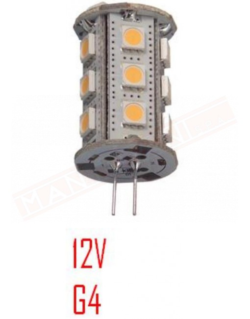 LAMPADINA BISPINA LED 12V 3W G4 DIAMETRO 22 H 35 MM CLASSE ENERGETICA A+