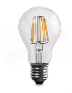 LAMPADINA FILAMENTO LED E27 8W 230V CLASSE ENERGETICA A+ 820 LUMEN LUCE CALDA BAR CODE 8011905841416