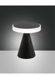 Fabas Neutra lampada da tavolo in metallo nero a led 8w 720lm regolazione al tocco con dimmer diametro cm 17 h. cm 20