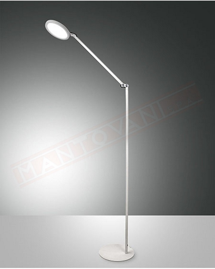 Fabas Regina lampada da terra in metallo bianco a led 9w 1000 lm regolabile da bianco freddo a bianco caldo h. max 160