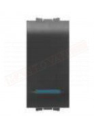 Feb Elettrica Flexì nero opaco pulsante unipolare illuminabile NC imq 16A p 32 mm (lmpada spia non inclusa )