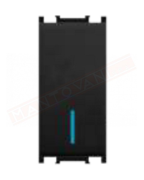Feb Elettrica Flat pulsante nero unipolare illuminabile imq 16a p 29 mm compatibile con placche P. V.