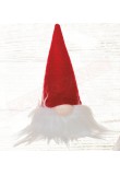 Testa Babbo gnomo con berretto rosso porpora in panno