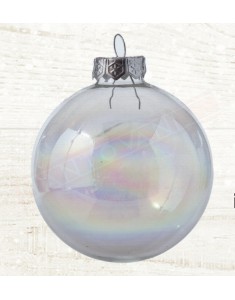 Palline per albero di natale in vetro iridescente diametro 60 mm confezione da 10 pezzi