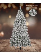 Albero di Natale CM 180 500 rami in pvc innevati con apertura rami ad ombrello diametro 79 cm base in metallo