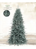Albero di Natale CM 210 1337 rami in pe e pvc tipo pino argentato apertura rami ad ombrello diametro 137 cm base in metallo