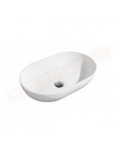 Flaminia App lavabo bagno da appoggio ovale 62x40x16 con bordi sottili senza troppopieno