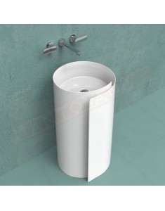 Flaminia lavabo a colonna Monoroll a parete bianco