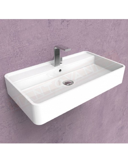 Flaminia lavabo Miniwash 75 sospeso con piano rubinetteria