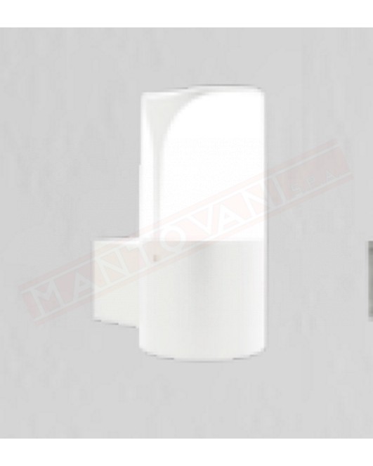 Lampada a parete per esterni ip44 in alluminio bianco cm 9x14x18 1xe27