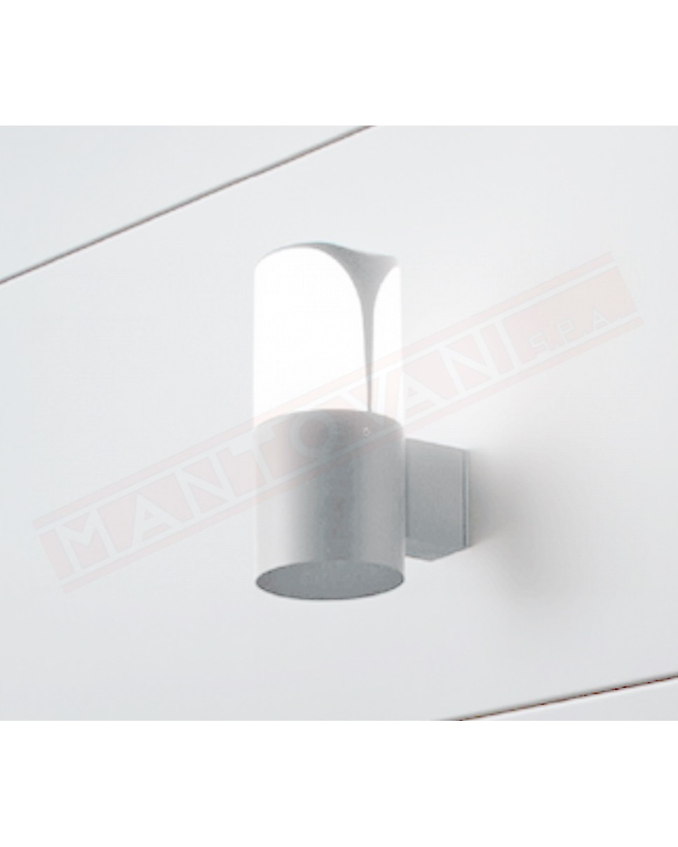 Lampada a parete per esterni ip44 in alluminio grigio metallizzato cm 9x14x18 1xe27