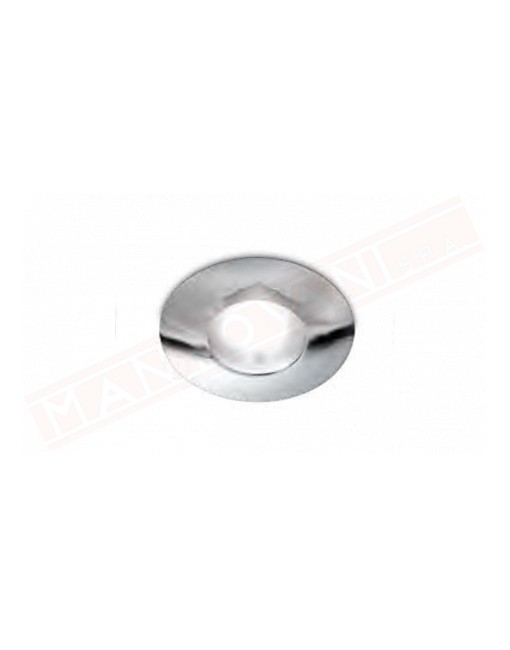 Faretto incasso diametro 8.4 1xgu10 struttura in alluminio cromo lucido ip65 foro diam 7