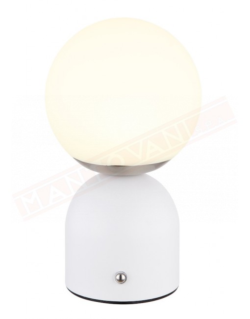 Jusly lampada led rgb da tavolo a batteria ricaricabile per interno . diametro 120 h 210 mm d base 90 189 lumen 3 bianchi