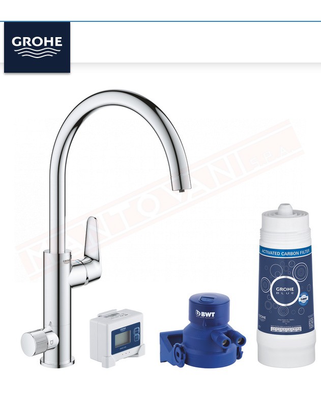 GROHE Blue Pure starter kit per migliorare la qualità dell' acqua con filtro a carboni durata max 1 anno o 3000 litri