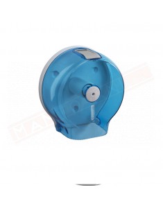 Gedy distributore azzurro di carta igienica a rotoli diametro 22 con serratura di sicurezza in resina termoplastica