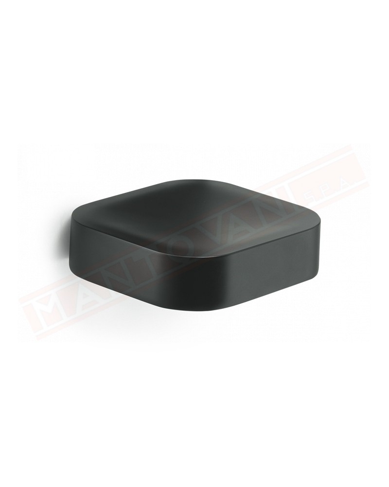 Gedy G.Outline portasapone nero matt inamovibile serie in ottone, Cromall , acciaio inox.Misure 12,1x11x3