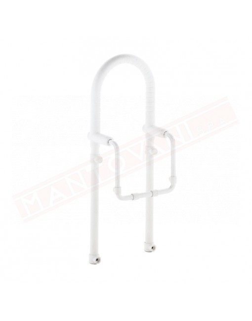 Gedy maniglione per vasca in alluminio bianco opaco misura altezza cm 60,5 estensibilita' cm 6-12,5