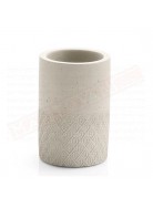 Gedy G.Afrodite portaspazzolini grigio in cemento e bambù misure art. diametro 8,5x8,5x12,5
