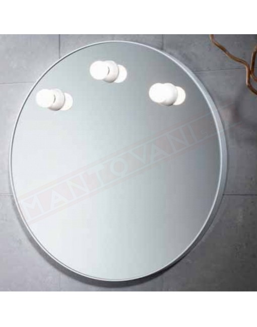 Gedy specchio bagno tondo bianco diametro 60 con luci (non incluse) misure art 60x5