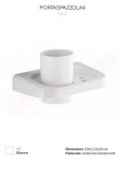 Gedy G.Darios portaspazzolini bianco in resina termoindurente misure art. 18x11,5x10