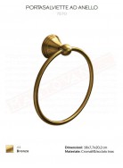 Gedy G.Romance portasalviette ad anello fissaggio con viti finitura bronzo misure art 18x7,7x20,2
