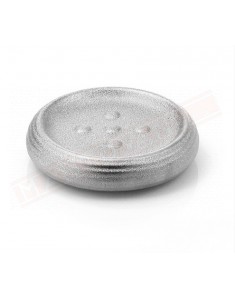 Gedy G. Astrid portasapone in ceramica argento misure art diametro 12x2,6