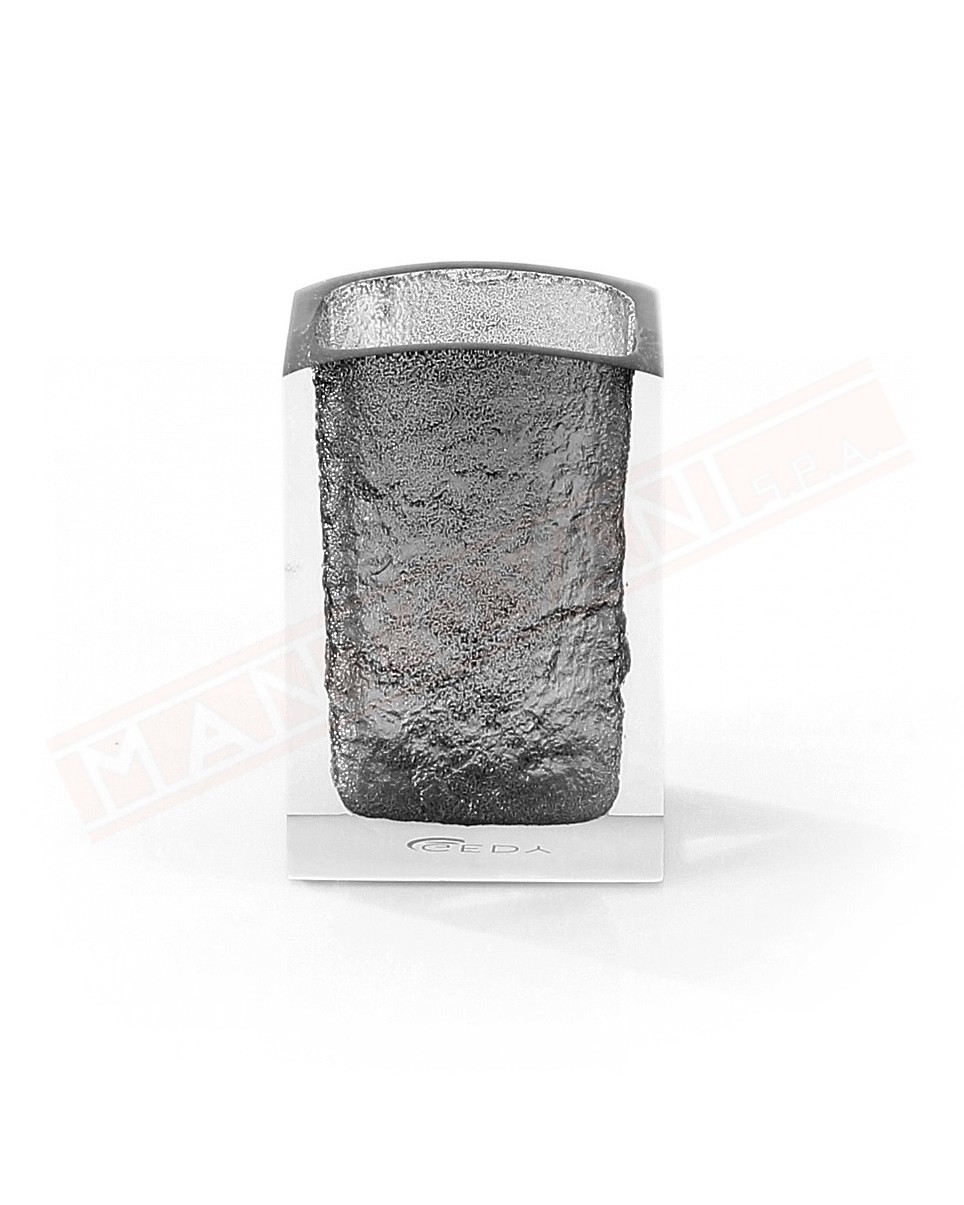 Gedy G. Antares portaspazzolini in resina color grigio misure art 8x6,2x11,7