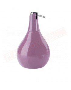 Gedy G. Azalea dosasapone in ceramica lilla con erogatore in plastica cromata misure art diametro 10,2x17
