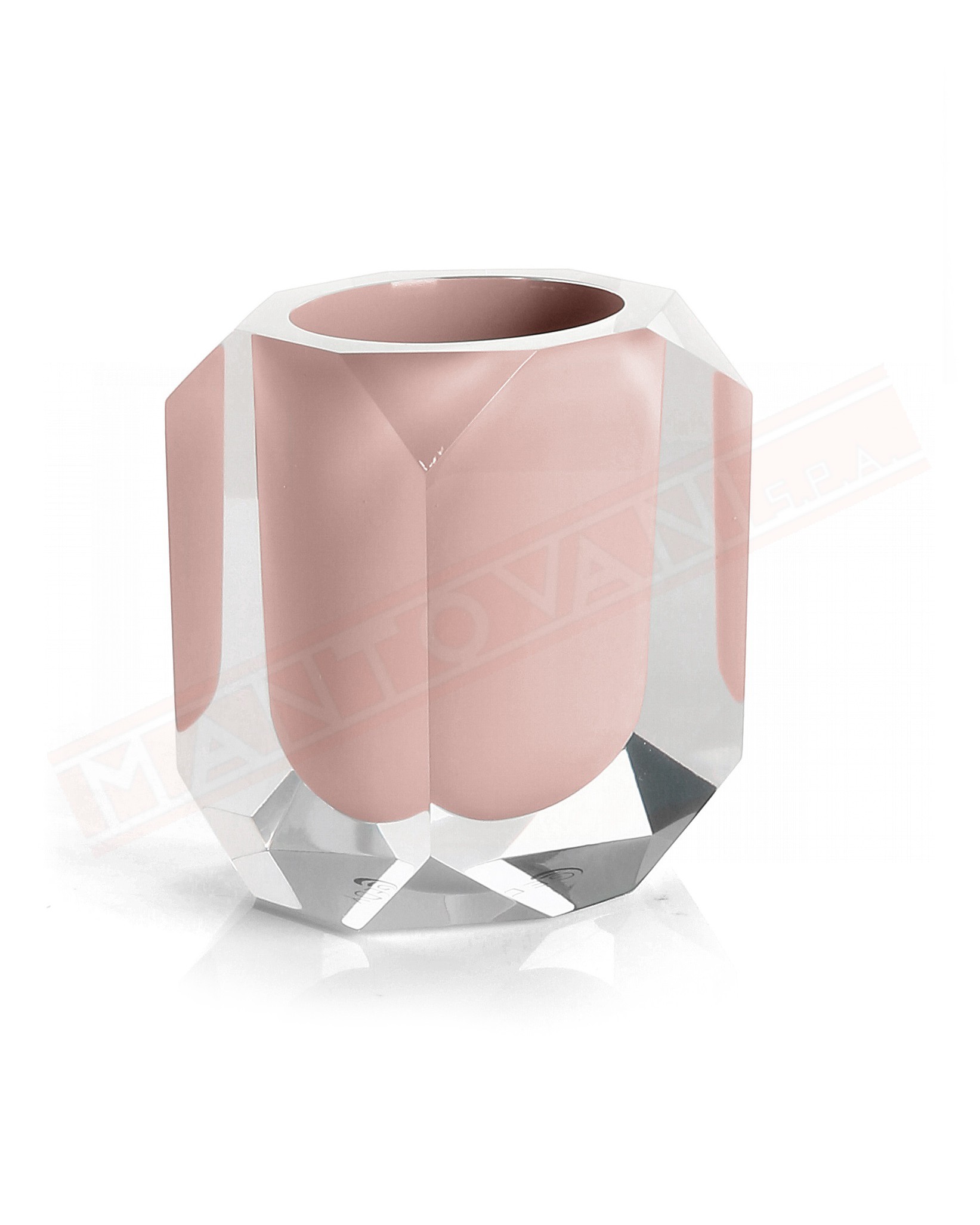 Gedy G. Chanelle portaspazzolini in resina color rosa misure art 9x7x10,5