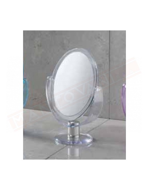 Gedy specchio ovale ingranditore da appoggio e non in resina trasparente misure art. 17,6x10x25
