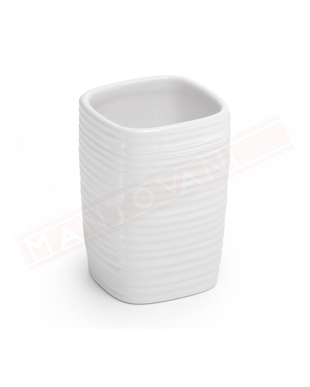 Gedy Kelly portaspazzolini in ceramica bianco misure art 7,2x7,2x10