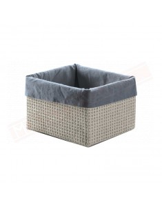 Gedy G.Lavanda scatola in rafia e nylon color grigio misure art 21x15x12