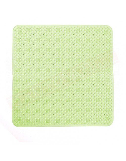 Gedy G.Solid tappeto antiscivolo per doccia in pvc trasparente verde misure art 53x53x0,7