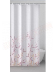 Gedy G.Flora tenda in tessuto con fiori rosa e gialli cm 120 altezza 200 confezione con anelli