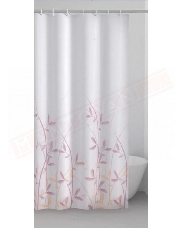 Gedy G.Flora tenda in tessuto con fiori rosa e gialli cm 120 altezza 200 confezione con anelli