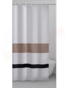 Gedy G.Living tenda in tessuto beige bianco e nero cm 120 altezza 200 confezione con anelli