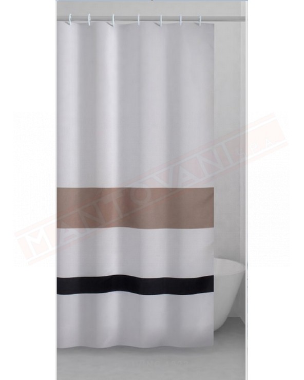 Gedy G.Living tenda in tessuto beige bianco e nero cm 240 altezza 200 confezione con anelli