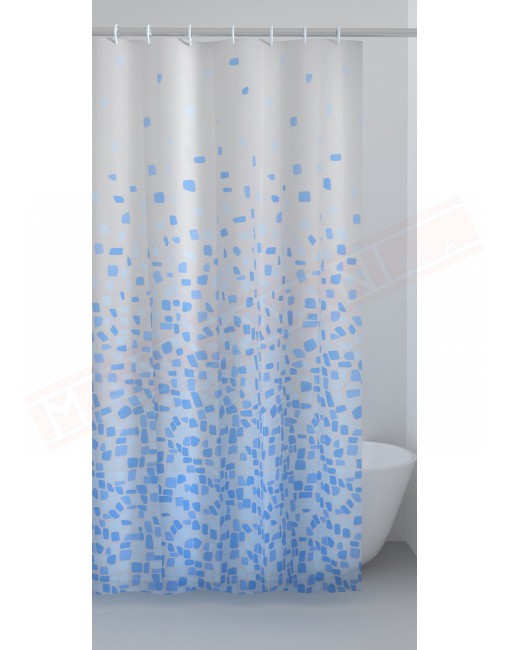 Gedy G. Frammenti tenda doccia in peva color azzurro con disegni cm 120 altezza 200 spessore 0,143