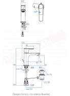 Connect Air rubinetto lavabo Ideal Standard sporgenza bocca 107 mm
