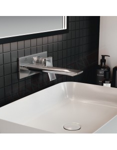 Check rubinetto lavabo da muro cromato Ideal Standard sporgenza 180 mm da completare con parte incasso A1313NU
