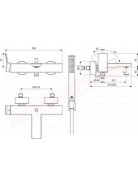 Check rubinetto esterno vasca doccia cromato Ideal Standard interasse 137 163 mm completo di doccetta e supporto