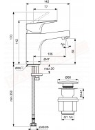 Ideal Standard Cerabase miscelatore monocomando da lavabo bocca 106 mm aereatore portata 5 litri min con click clak