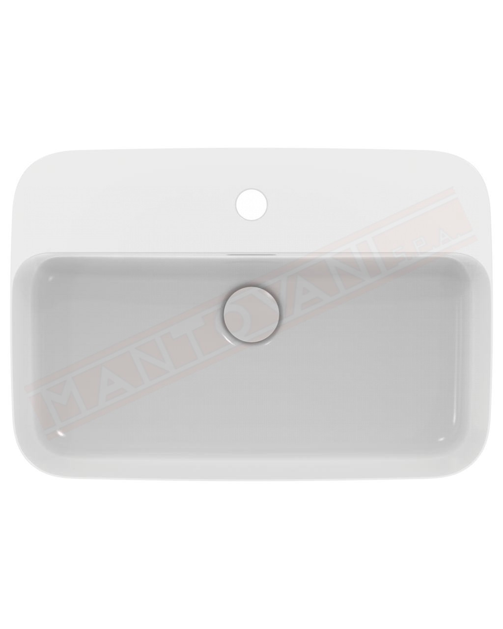 Ideal Standard Ipalyss lavabo da appoggio rettangolare 55x38 cm con troppopieno e con foro rubinetto