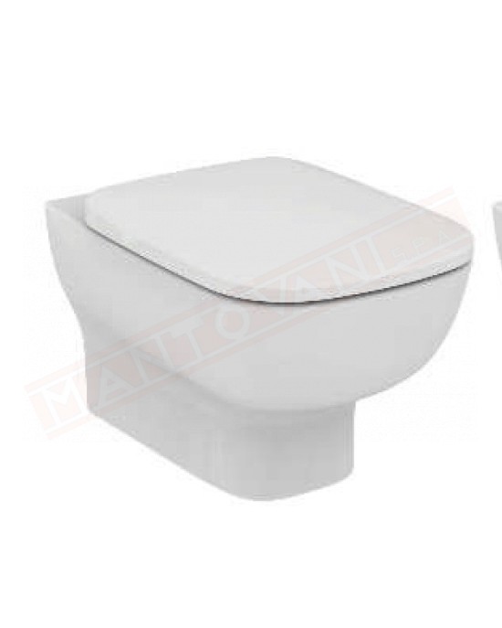 Ideal Standard Esedra wc sospeso con sedile slim bianco cm 54.5x36.5
